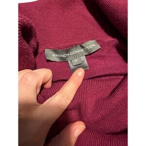 French Connection Women`s Deep Magenta Soft Knit Winter Turtleneck Sweater Sz.S